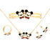 Introducing the Little Baby Mouse Jewelry Set for Girls: a delightful collection of 10k gold-filled jewelry featuring charming cartoon mouse designs. This set includes a cuff bracelet, necklace, ring, and stud earrings. Adorned with smiling mice and red accents, it's suitable for any skin type.